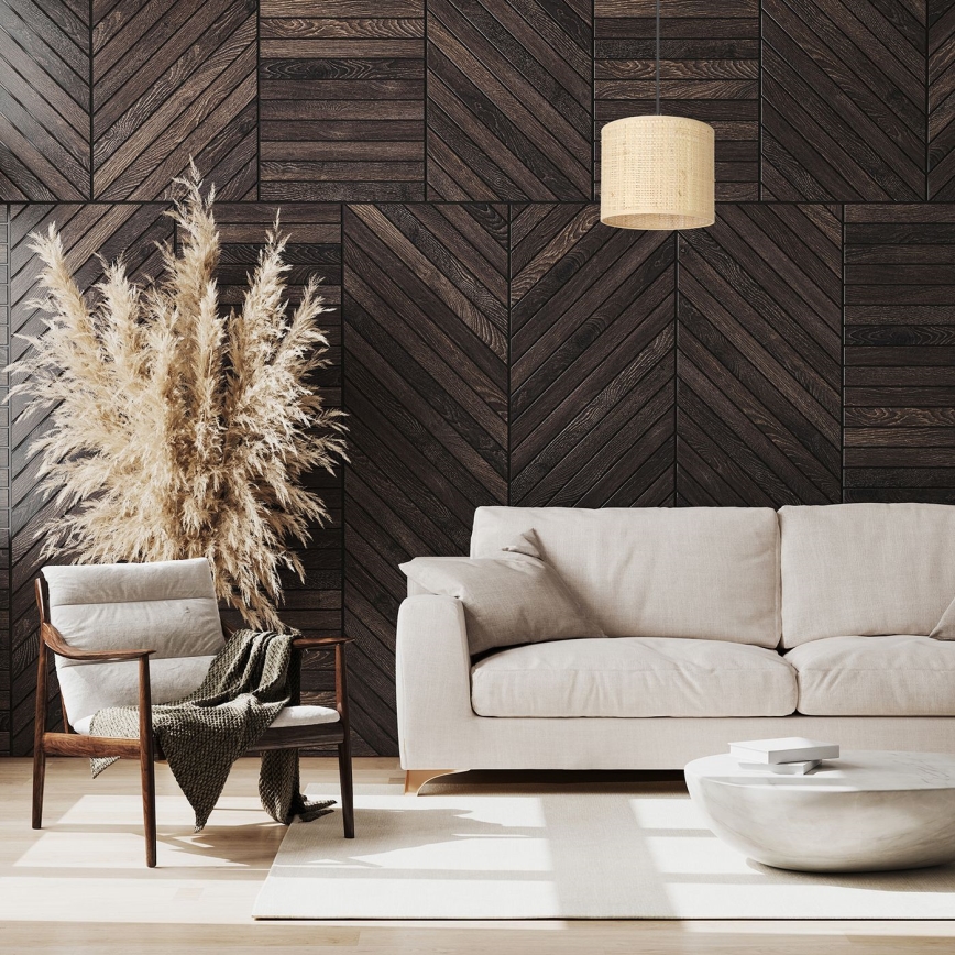 Taklampa i rotting på kabel RATTAN 1xE27/60W/230V Ø 18 cm rotting