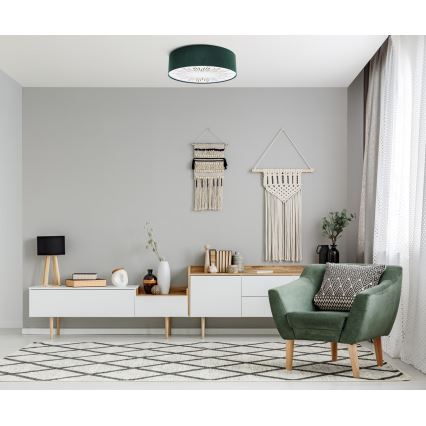 Taklampa RAYS 2xE27/60W/230V diameter 60 cm grön