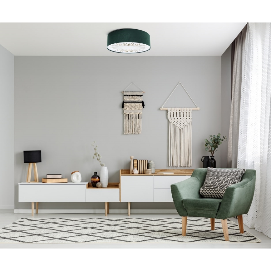 Taklampa RAYS 2xE27/60W/230V diameter 60 cm grön