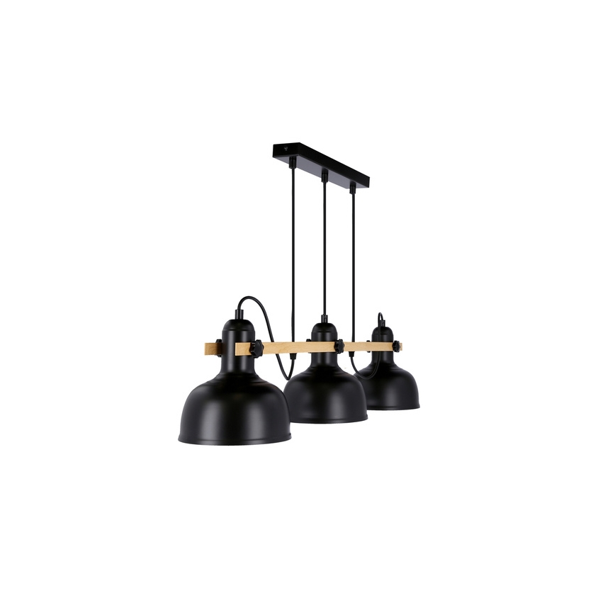 Taklampa på kabel RENO 3xE27/40W/230V svart/brun