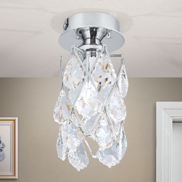 Taklampa RITA 1xG9/40W/230V Ø 9 cm polerad krom