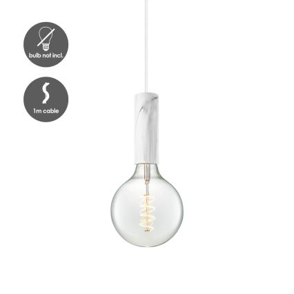 Taklampa på kabel SAGA 1xE27/40W/230V marmor