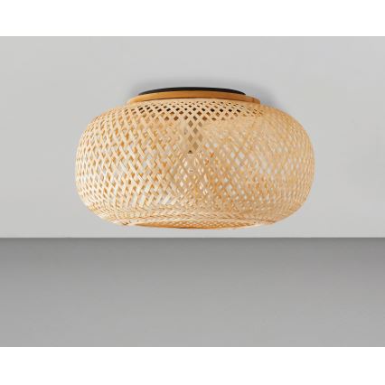 Taklampa SALOMON 1xE27/10W/230V diameter 40 cm bambu