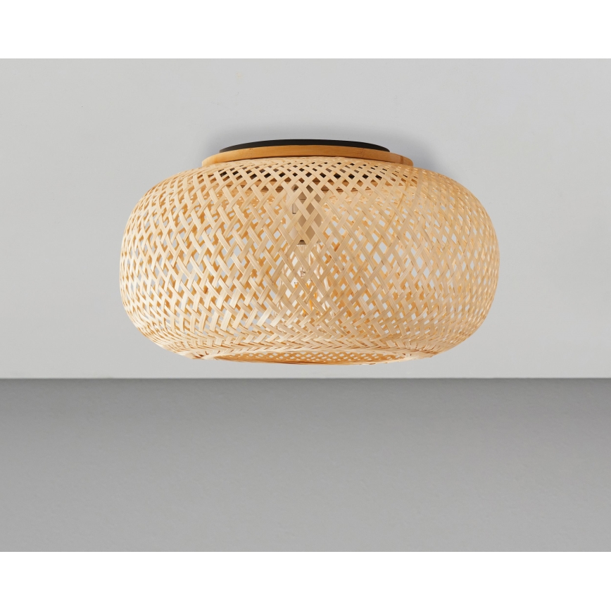 Taklampa SALOMON 1xE27/10W/230V diameter 40 cm bambu