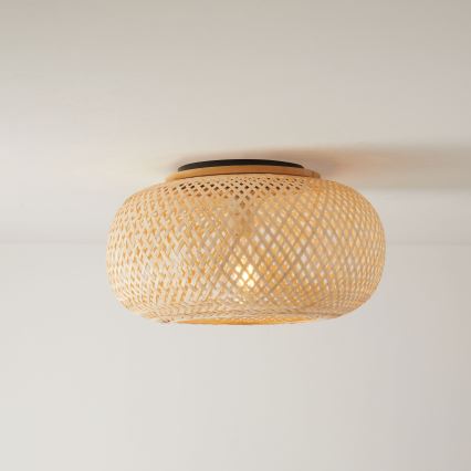 Taklampa SALOMON 1xE27/10W/230V diameter 40 cm bambu