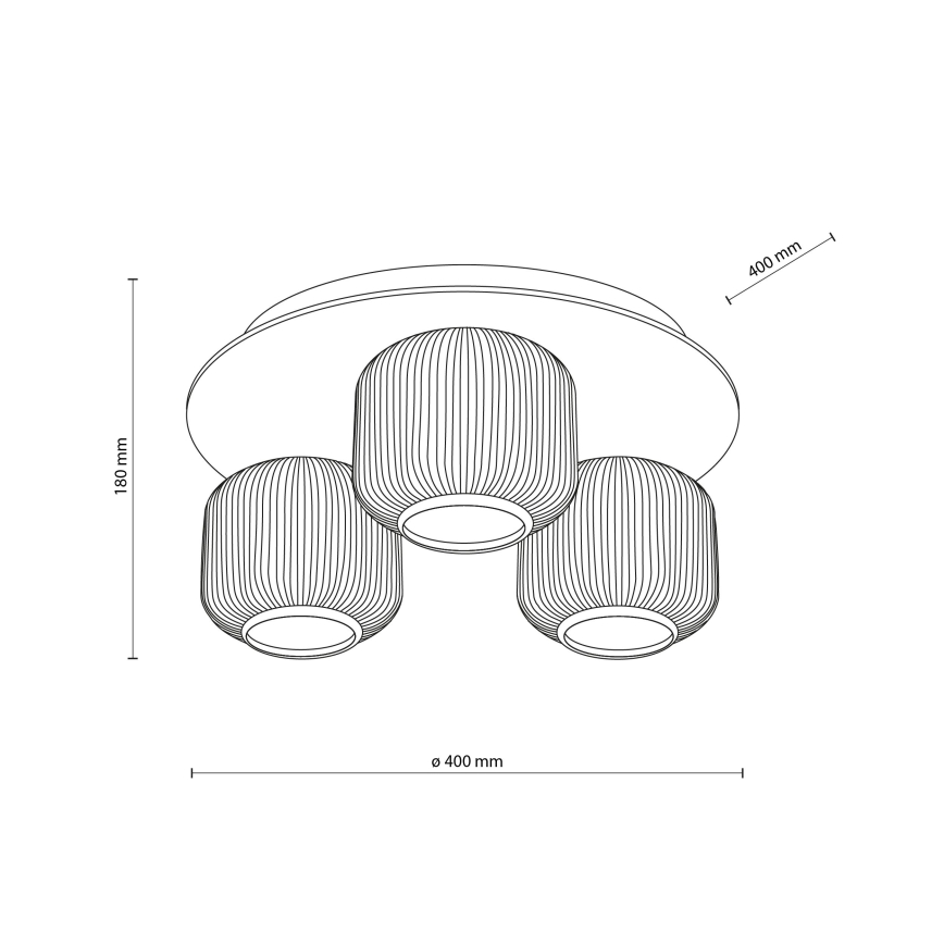 Taklampa SALVIA 3xE14/10W/230V Ø 40 cm brun/rökbrun