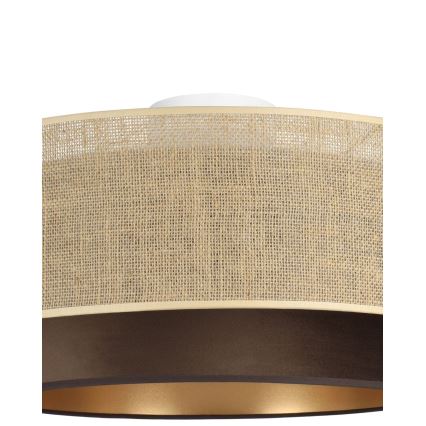 Taklampa SARTA 1xE27/60W/230V Ø 45 cm brun/jute