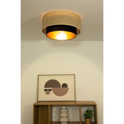 Taklampa SARTA 1xE27/60W/230V Ø 45 cm svart/jute