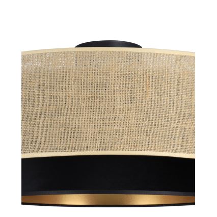 Taklampa SARTA 1xE27/60W/230V Ø 45 cm svart/jute