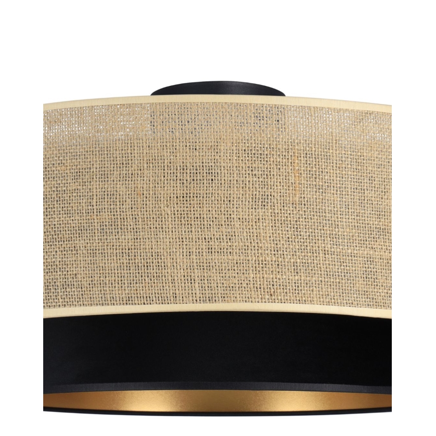 Taklampa SARTA 1xE27/60W/230V Ø 45 cm svart/jute