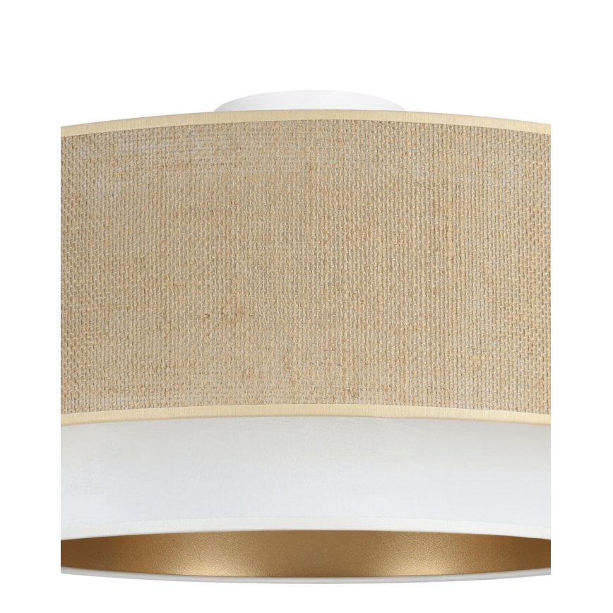 Taklampa SARTA 1xE27/60W/230V Ø 45 cm vit/jute