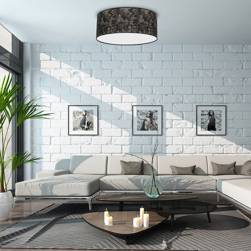 Taklampa  SATINO 2xE27/60W/230V svart /gold