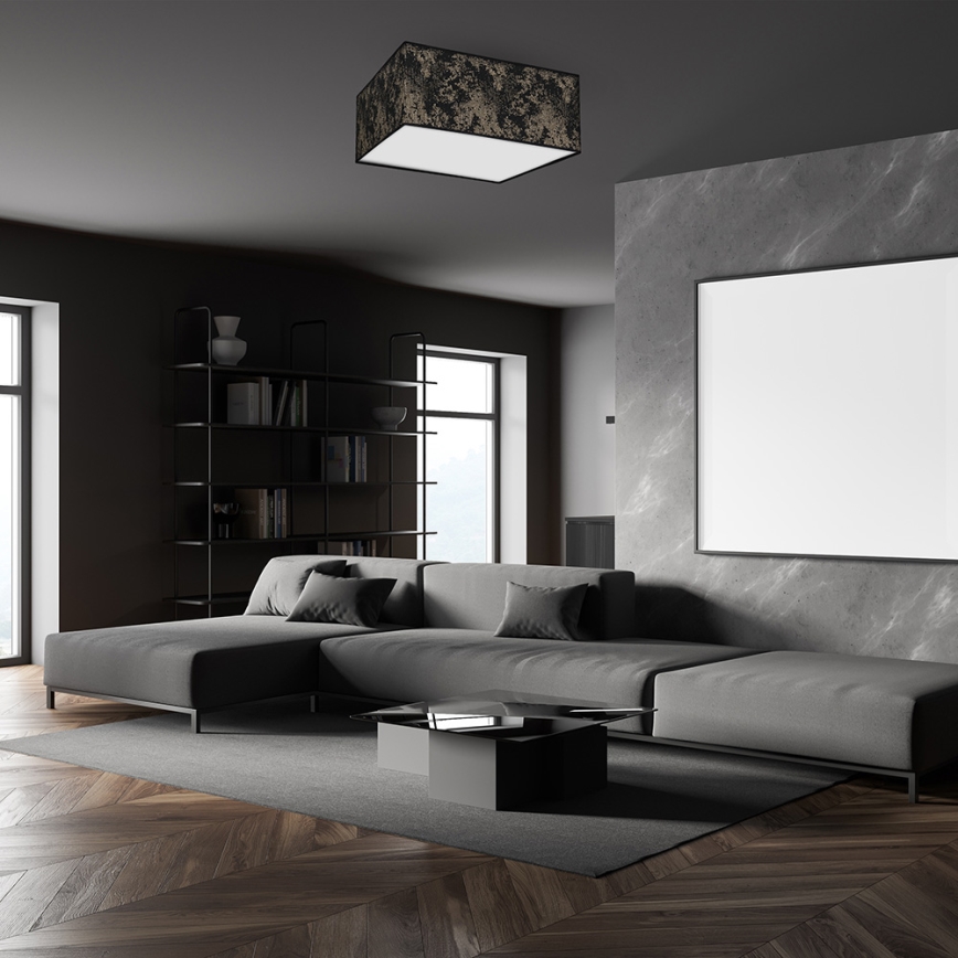 Taklampa  SATINO 3xE27/60W/230V svart /gold