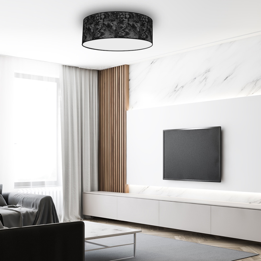 Taklampa  SATINO 3xE27/60W/230V svart /grå