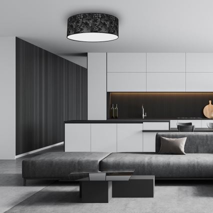 Taklampa  SATINO 3xE27/60W/230V svart /grå