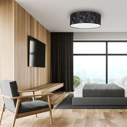 Taklampa  SATINO 3xE27/60W/230V svart /grå