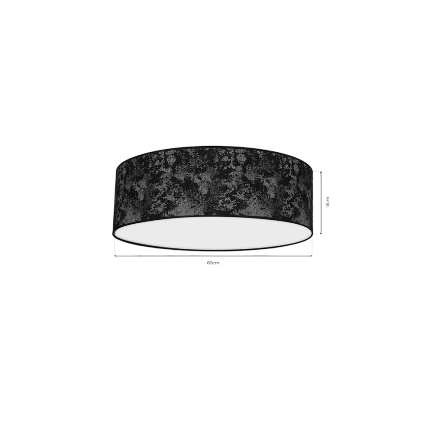 Taklampa  SATINO 3xE27/60W/230V svart /grå