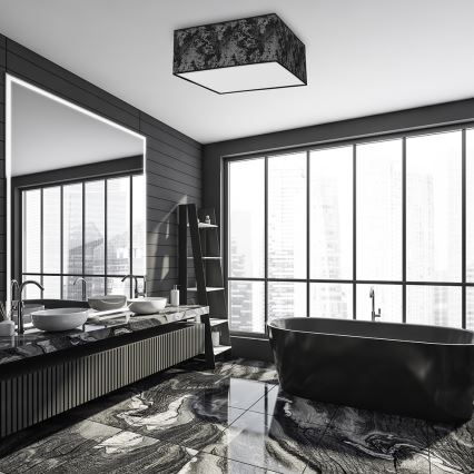 Taklampa  SATINO 3xE27/60W/230V svart /silver