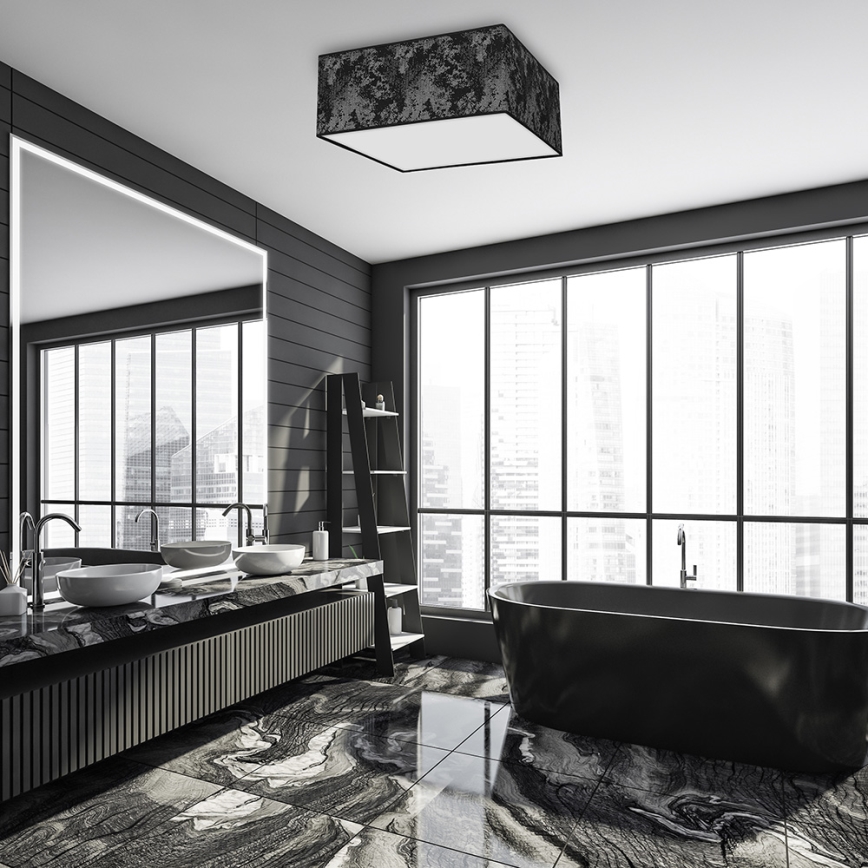 Taklampa  SATINO 3xE27/60W/230V svart /silver