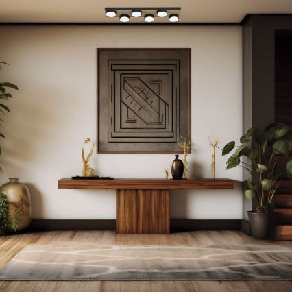 Taklampa SEMA 6xGX53/15W/230V svart/brun/ek