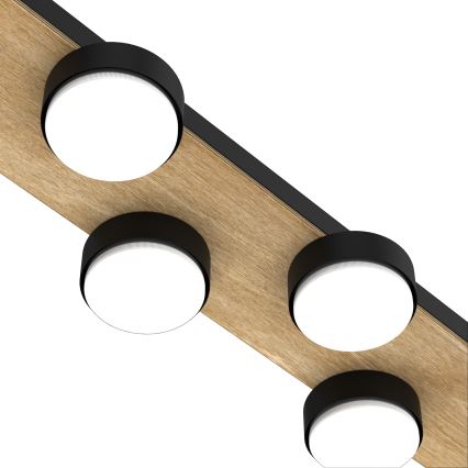 Taklampa SEMA 6xGX53/15W/230V svart/brun/ek