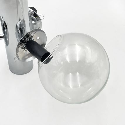 Taklampa SFERIO 3xE14/5W/230V blank krom/klart glas