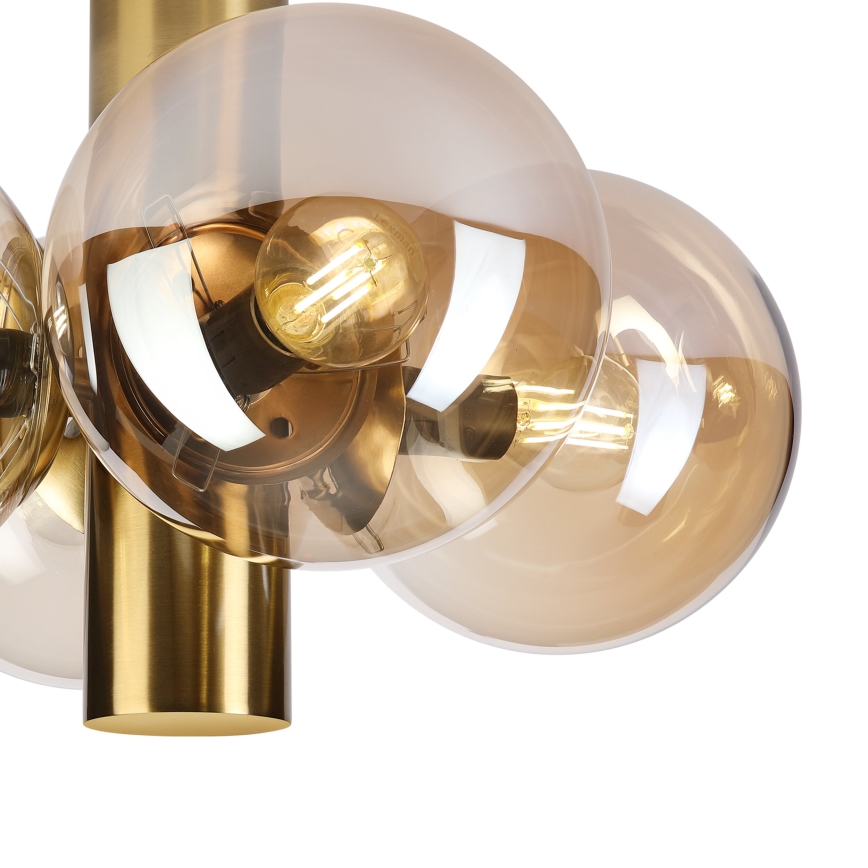 Taklampa SFERIO 4xE14/5W/230V mässing/rökig beige