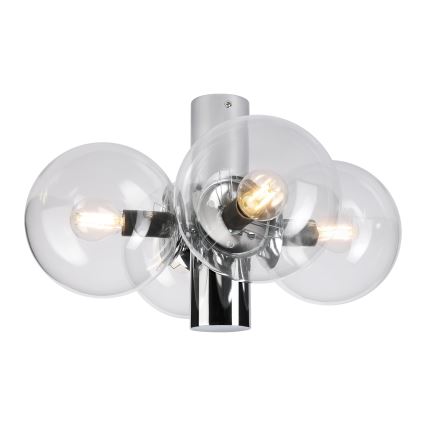 Taklampa SFERIO 4xE14/5W/230V polerad krom/klart glas