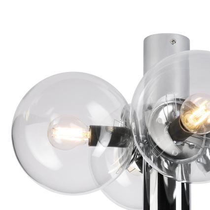 Taklampa SFERIO 4xE14/5W/230V polerad krom/klart glas