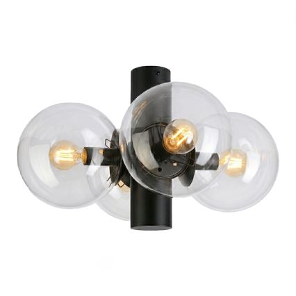 Taklampa SFERIO 4xE14/5W/230V svart/klar