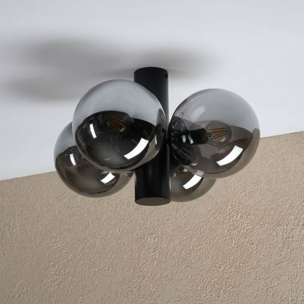 Taklampa SFERIO 4xE14/5W/230V svart/rökfärgad