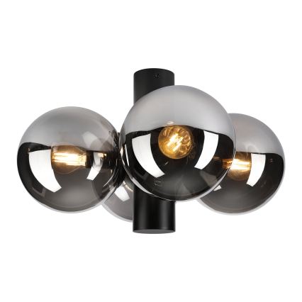 Taklampa SFERIO 4xE14/5W/230V svart/rökfärgad