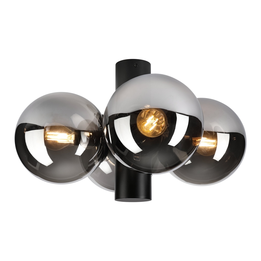 Taklampa SFERIO 4xE14/5W/230V svart/rökfärgad