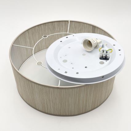 Taklampa SIRJA 1xE27/15W/230V Ø 35 cm beige