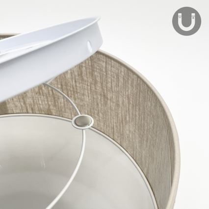 Taklampa SIRJA 1xE27/15W/230V Ø 35 cm beige