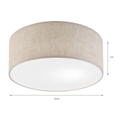 Taklampa SIRJA 1xE27/15W/230V Ø 35 cm beige