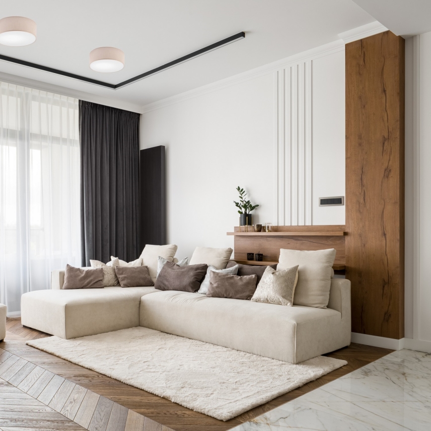 Taklampa SIRJA 1xE27/60W/230V diameter 35 cm beige