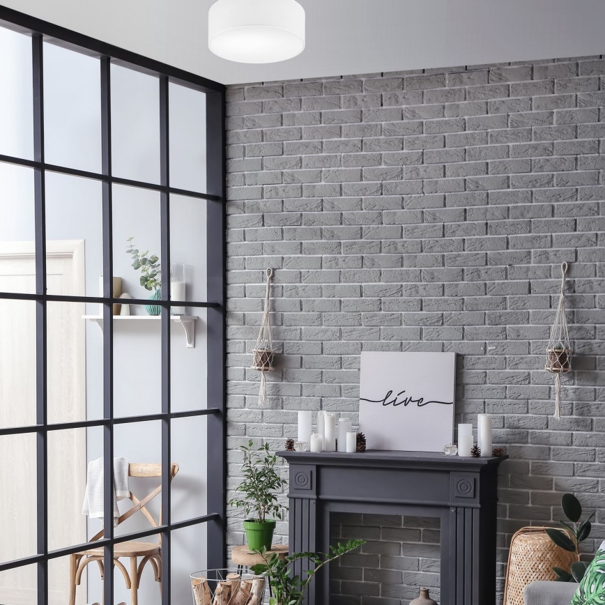 Taklampa SIRJA 1xE27/60W/230V diameter 35 cm vit