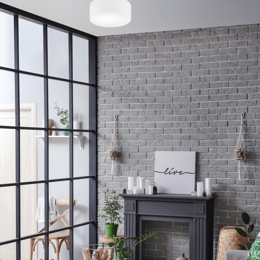 Taklampa SIRJA 1xE27/60W/230V diameter 35 cm vit