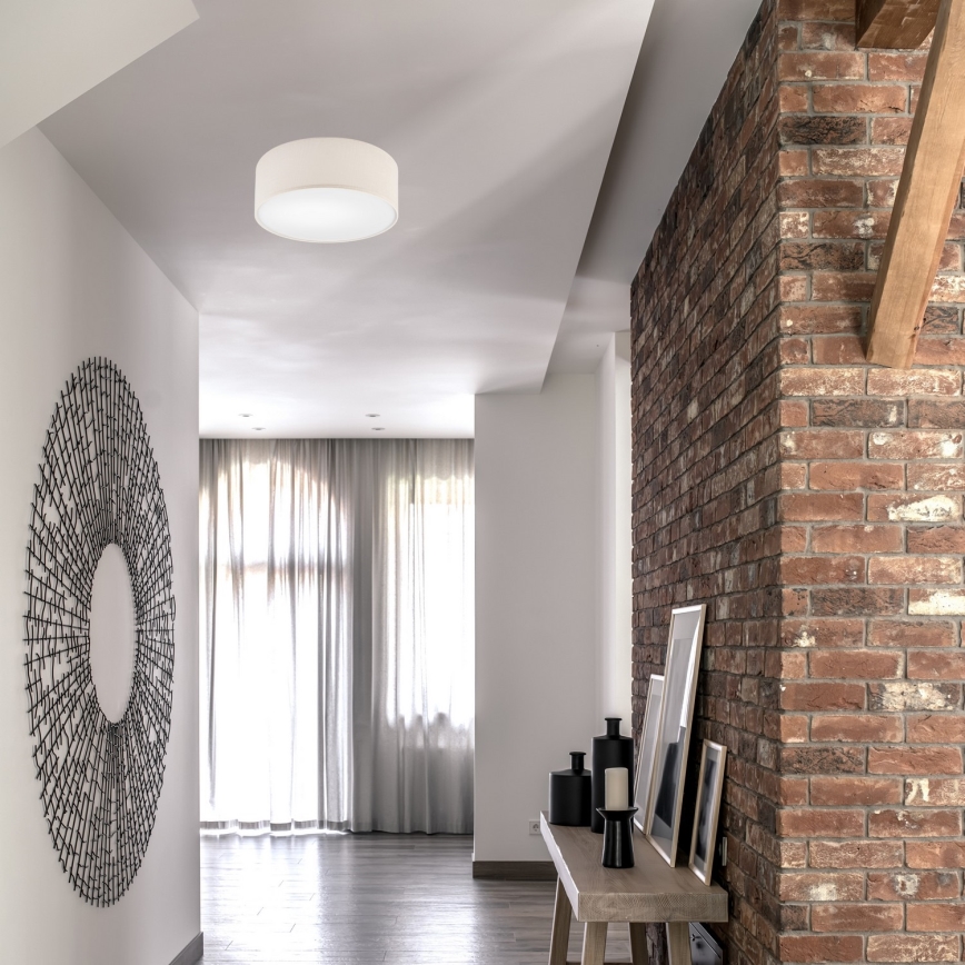 Taklampa SIRJA 1xE27/60W/230V Ø 35 cm krämvit