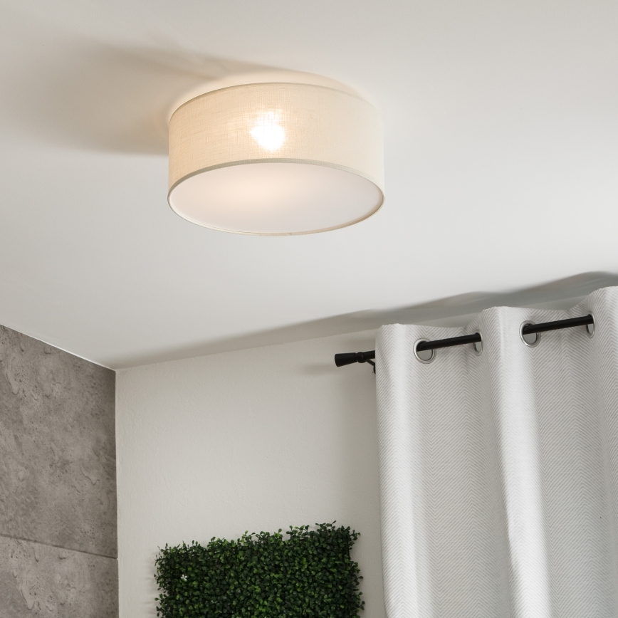 Taklampa SIRJA 1xE27/60W/230V Ø 35 cm krämvit