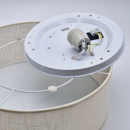 Taklampa SIRJA 1xE27/60W/230V Ø 35 cm krämvit