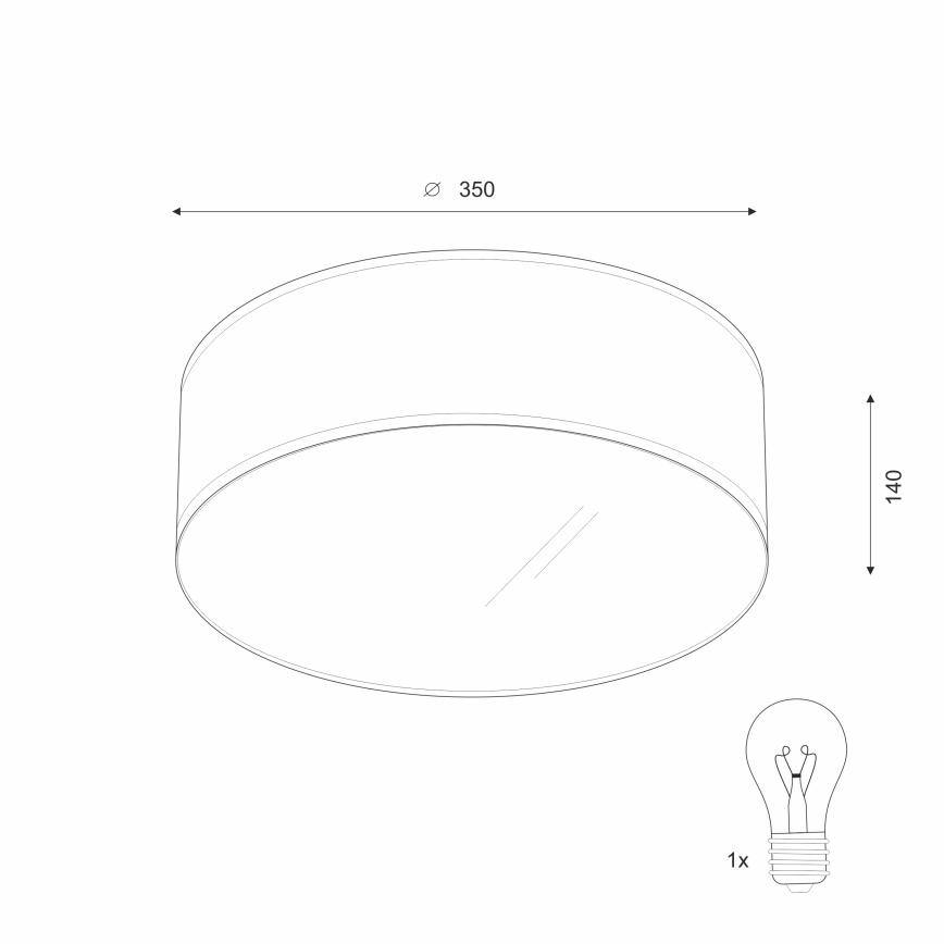 Taklampa SIRJA 1xE27/60W/230V Ø 35 cm krämvit