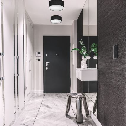 Taklampa SIRJA 1xE27/60W/230V Ø 35 cm svart