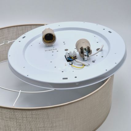 Taklampa SIRJA 2xE27/15W/230V Ø 45 cm beige