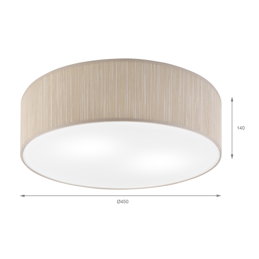 Taklampa SIRJA 2xE27/15W/230V Ø 45 cm beige
