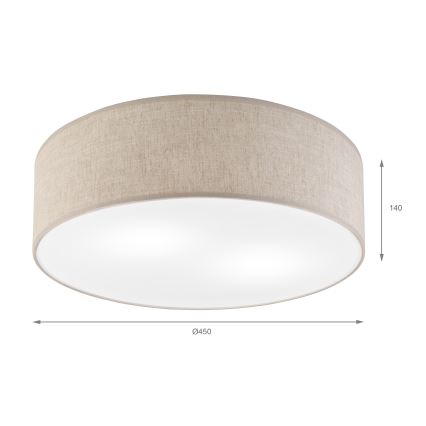 Taklampa SIRJA 2xE27/15W/230V Ø 45 cm beige