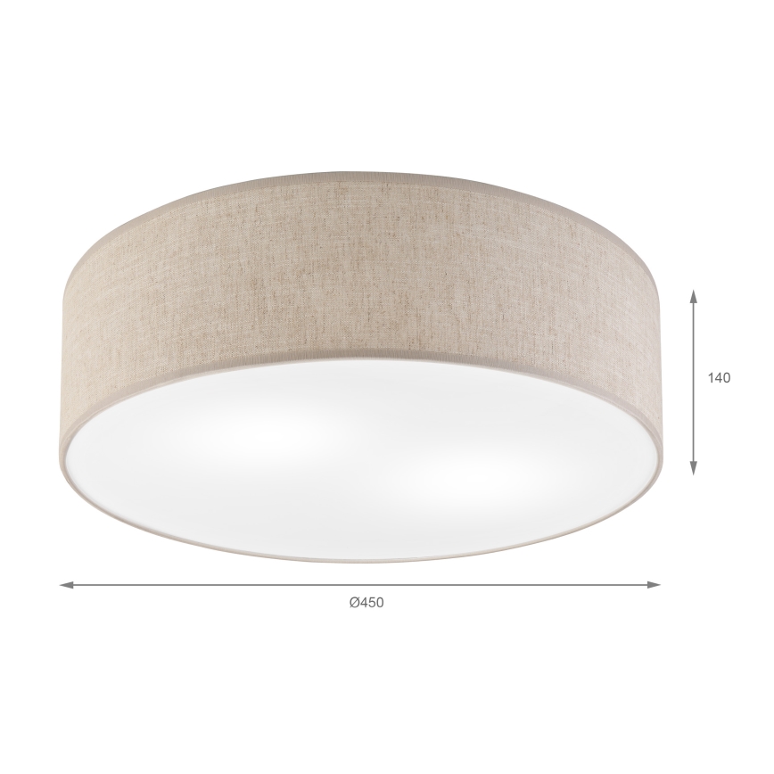 Taklampa SIRJA 2xE27/15W/230V Ø 45 cm beige