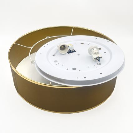 Taklampa SIRJA 2xE27/15W/230V Ø 45 cm brun/guld