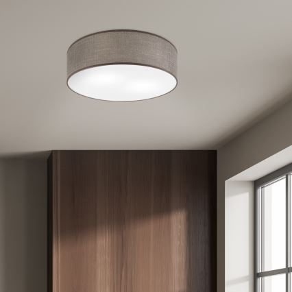 Taklampa SIRJA 2xE27/15W/230V Ø 45 cm brun